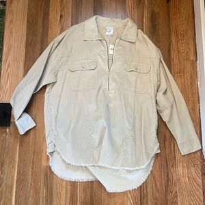 NWT Aerie Offline Corduroy Quarter Zip Pullover Shacket Size S